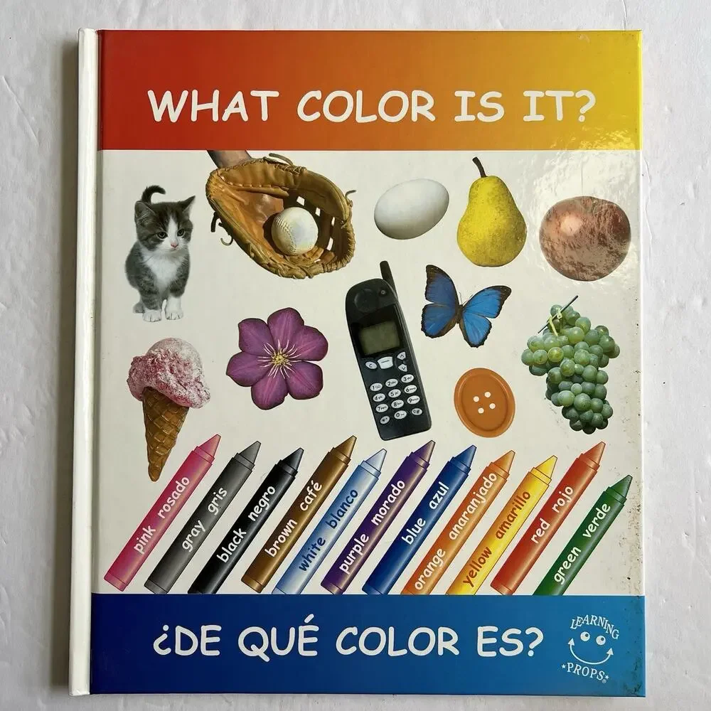 Set of 2 Bilingual Teaching Books English Spanish Shapes and Colors Hardcover